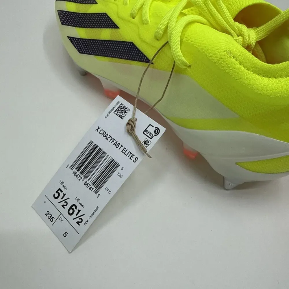Men's Adidas X Crazyfast.1 Elite SG Cleats Boots Solar Energy IF0665 Size 5.5